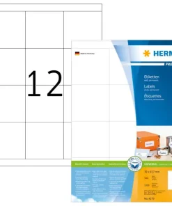 1.200 HERMA 4279 Etiketten weiß 70,0 x 67,7 mm