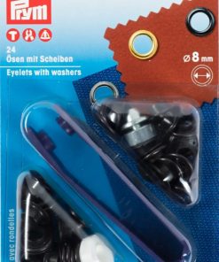 Prym 8mm Ösen mit Scheiben (inkl. Werkzeug) – brüniert dunkel (541 376)
